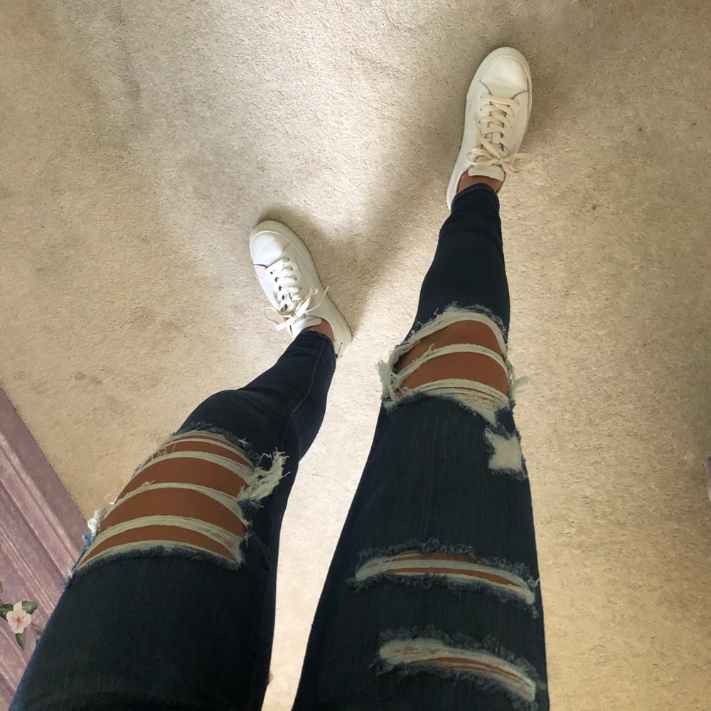 American Eagle, mid-rise, ripped, skinny, jegging